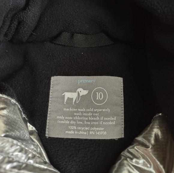 Primary 10 Silver Puffer Jacket - Picture 2 of 9